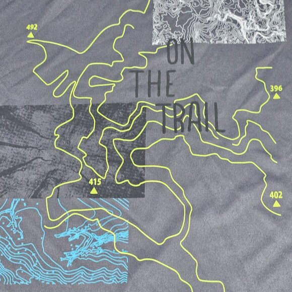 All In Motion Trail Map Graphic T-Shirt Boys Size XS UPF 50+ Moisture-Wicking - Picture 3 of 8